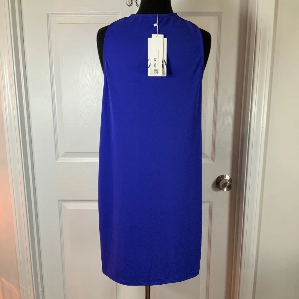 Zara Halter Blue Knotted Cocktail Mini Dress Size Large New